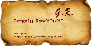 Gergely Renátó névjegykártya